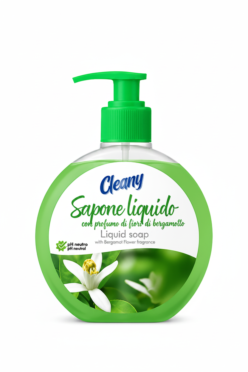 Cleany Sapone Liquido Fiori di Bergamotto - 500 ml
