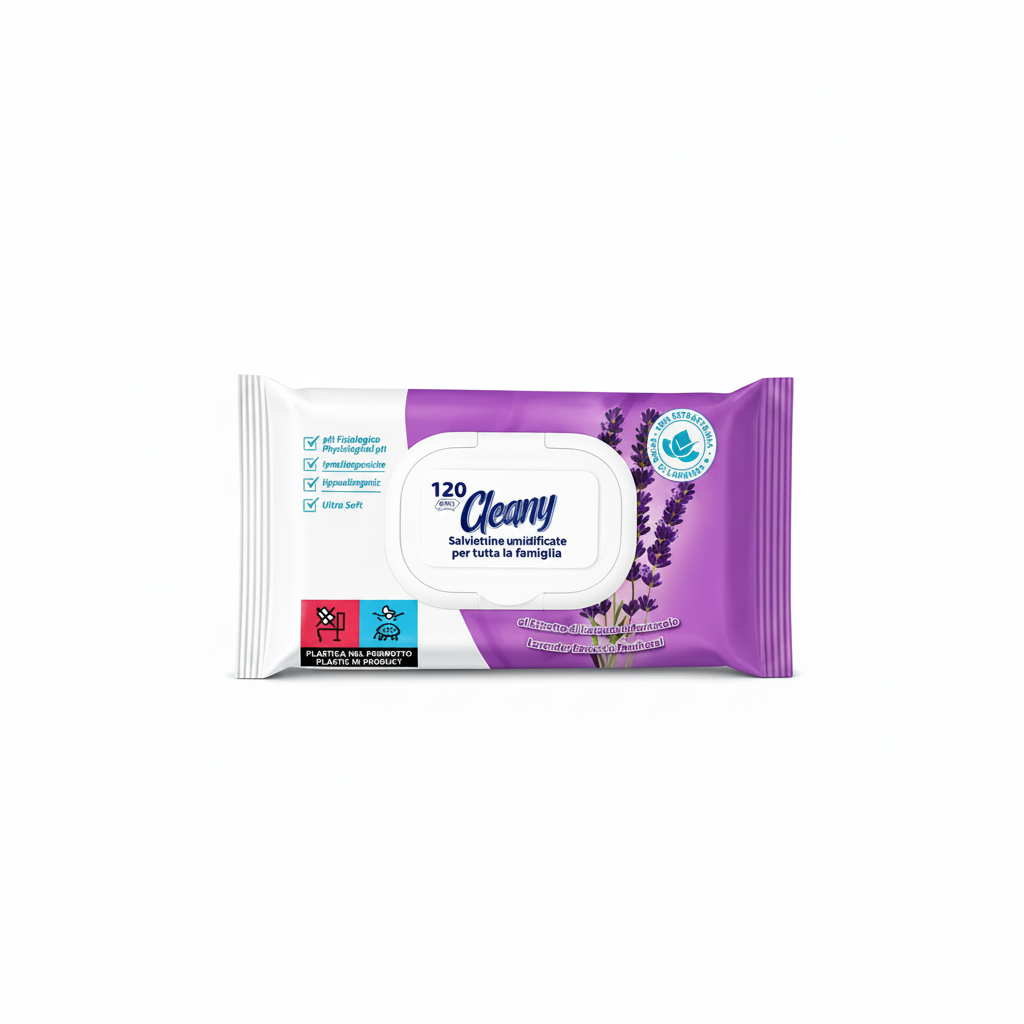 Cleany Salviettine Umidificate Estratto di Lavanda & Pantenolo 120 pz