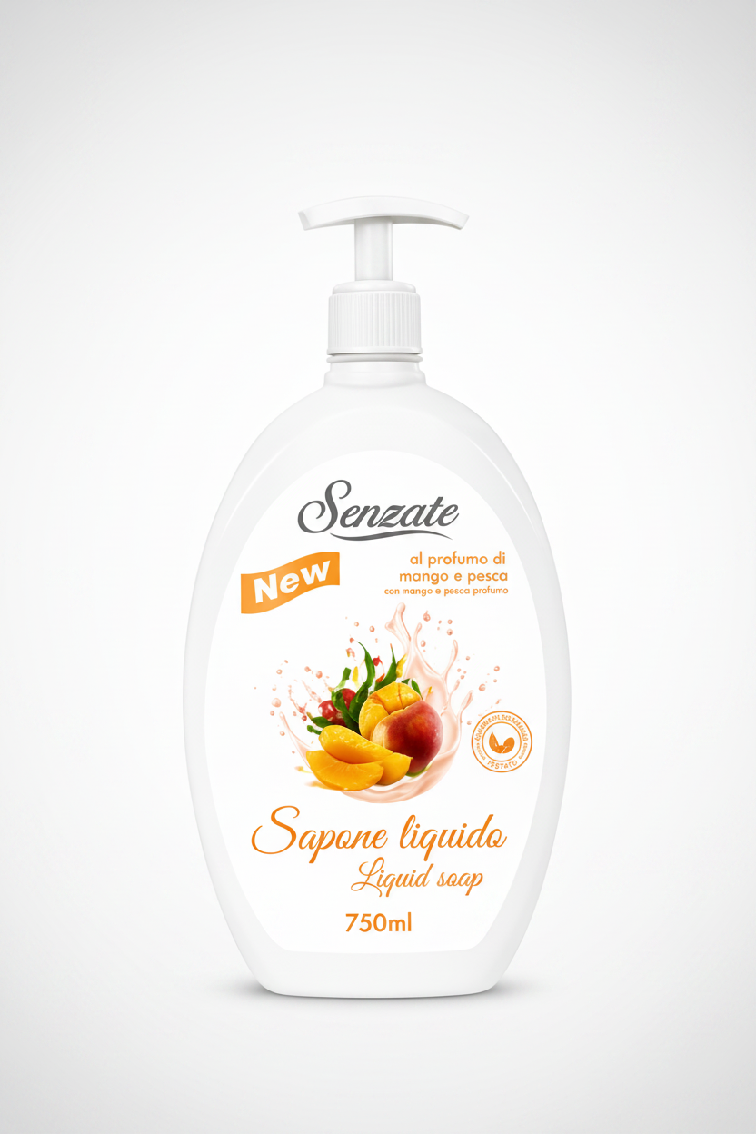 Senzate Sapone Liquido alla Pesca & Mango - 750ml