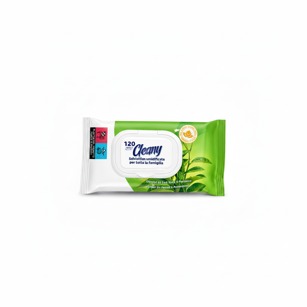 Cleany Salviettine Umidificate Estratto di The Verde & Pantenolo 120 pz