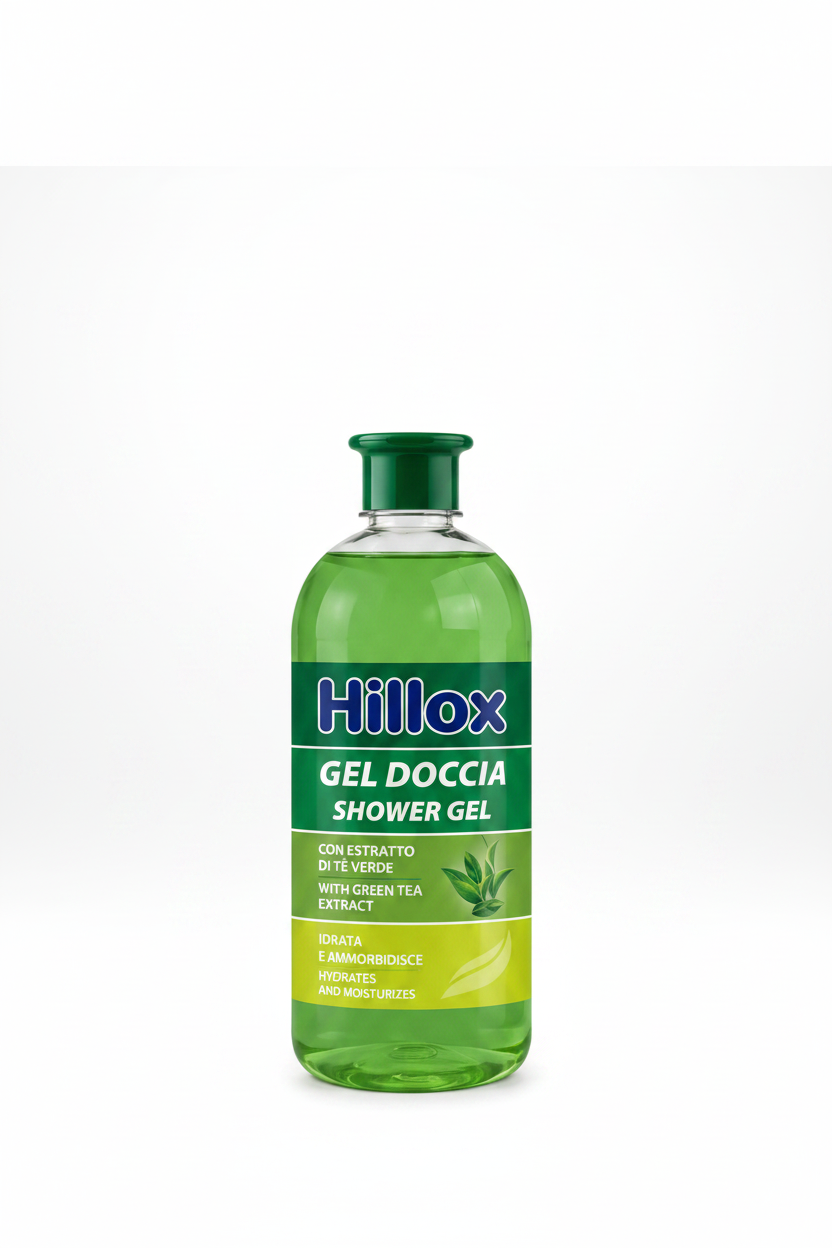 Gel Doccia Hillox con Estratto di The Verde - 500 ml
