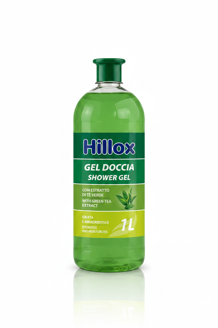 Gel Doccia Hillox con Estratto di The Verde - Ricarica 1000 ml